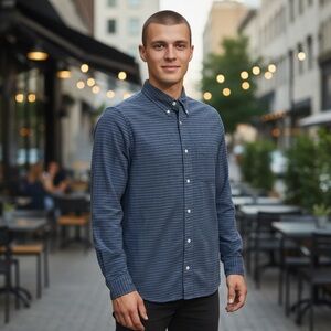 Jack Spade Navy Striped Button Down Shirt